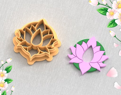 CC Lotus Flower Polymer Clay Cutters