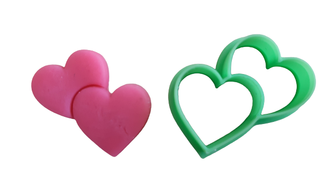Double Heart Polymer Clay Cutters