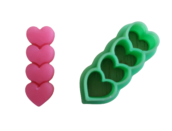 4 Heart Drop Polymer Clay Cutters