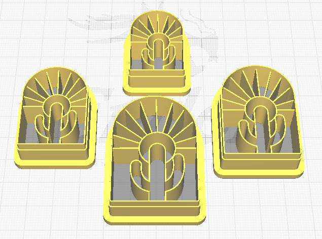Summer Cactus Arch Polymer Clay Cutters