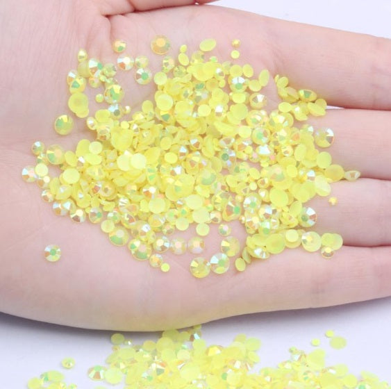 4mm (SS16) AB Jelly Rhinestones, Citrine