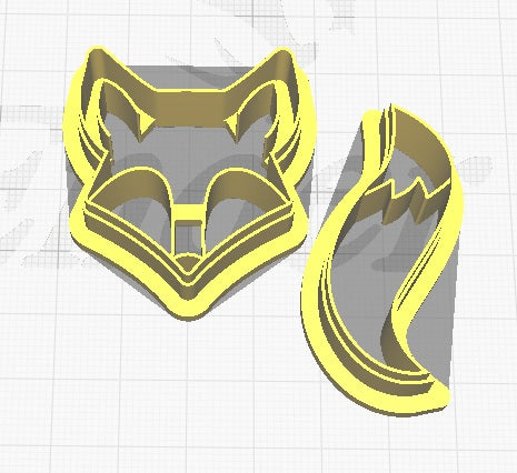 FC Fox & Tail Polymer Clay Cutters