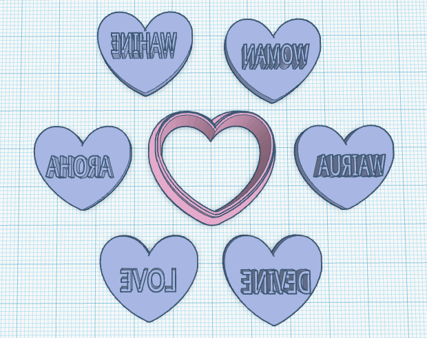BG Kiwiana Candy Hearts Set Polymer Clay Cutters